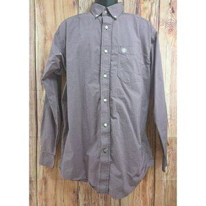 Ariat Pro Series Burgundy Long Sleeve Button-Down Shirt Large